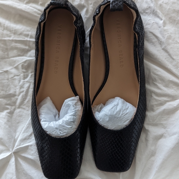 NWT Veronica Beard Alison Snake Print Ballerina Flats - Picture 7 of 7